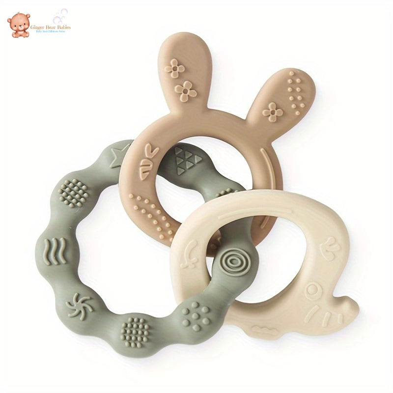 Food Grade Silicone Rabbit Teether - Soothes Teething Pain (0-3 Years)