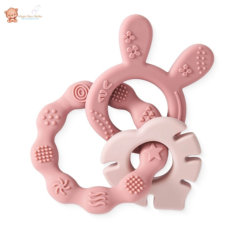 Food Grade Silicone Rabbit Teether - Soothes Teething Pain (0-3 Years)