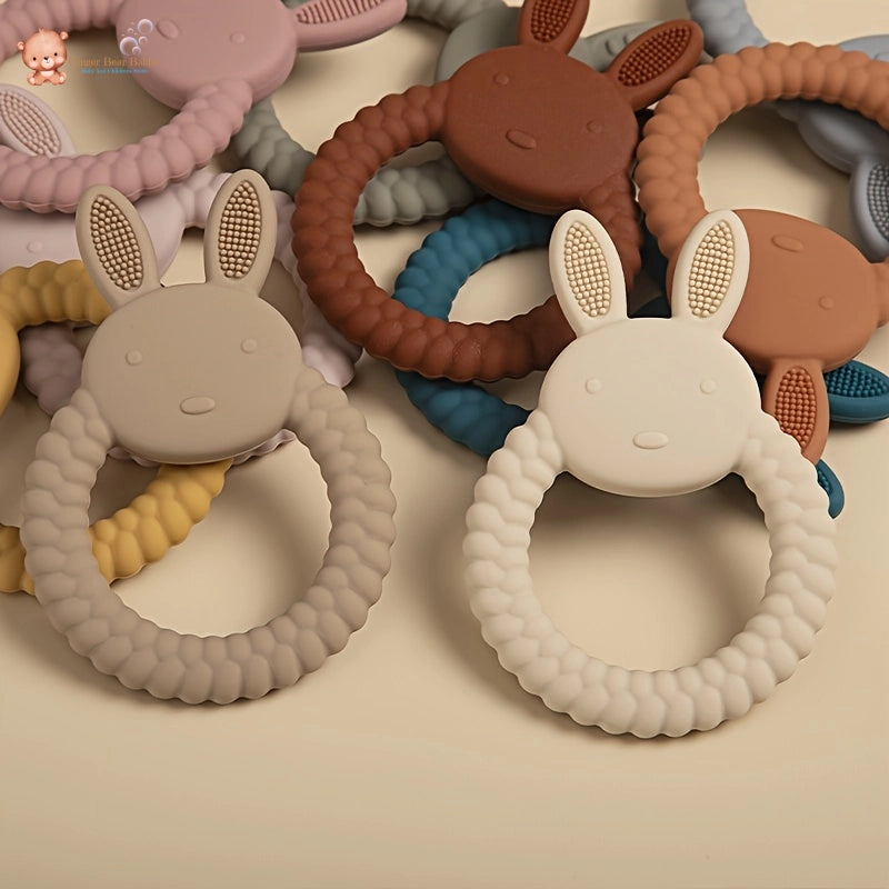 Silicone Teether Toy for Babies - Healthy Cartoon Rabbit Design - Food Grade - 0-3 Years