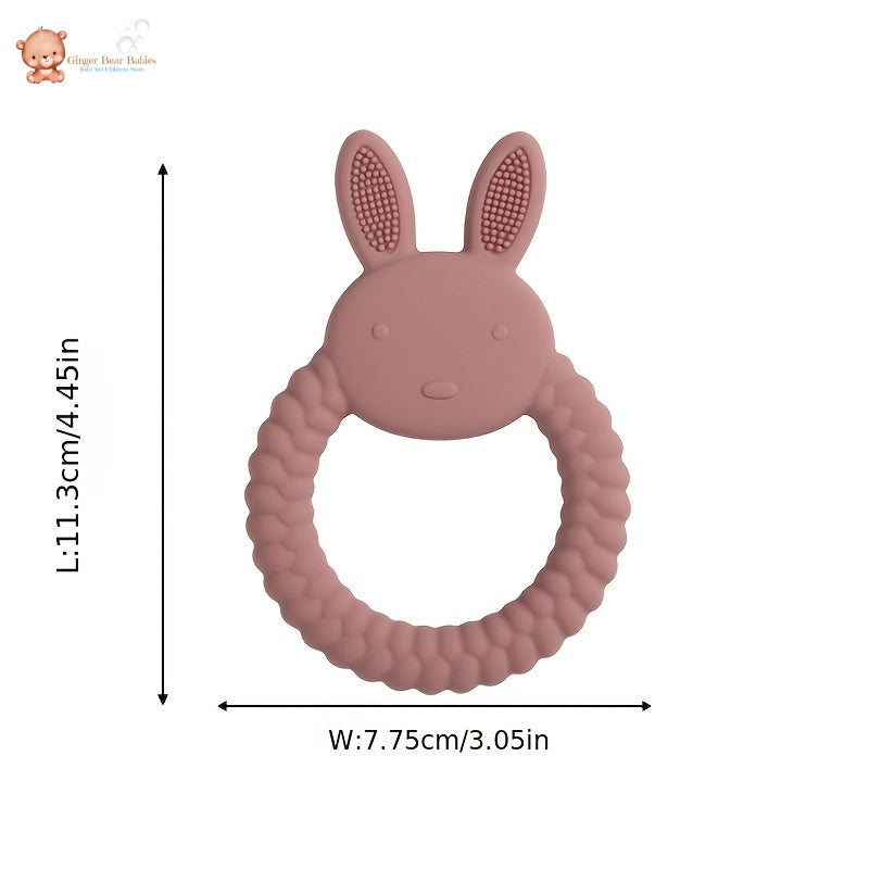 Silicone Teether Toy for Babies - Healthy Cartoon Rabbit Design - Food Grade - 0-3 Years