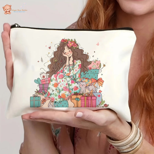 Stylish and Cute Canvas Cosmetic Bag - Perfect for Travel  or School