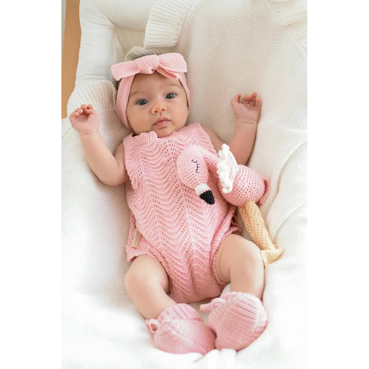 Wave Knit Body-Suit - Pink