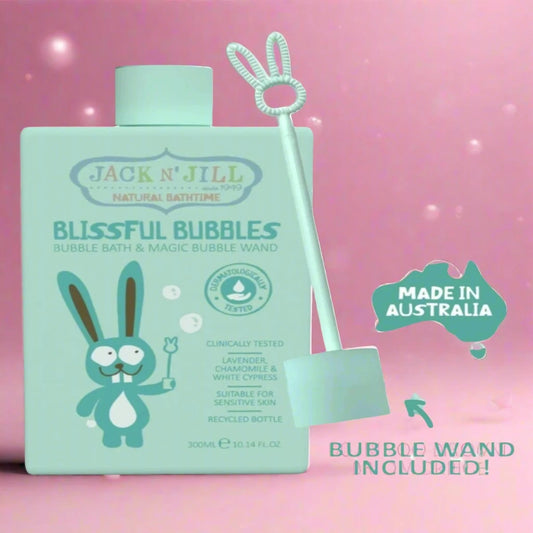 Jack 'n' Jills Blissful Bubbles Baby Safe Bubble Bath with Bunny Bubble Wand