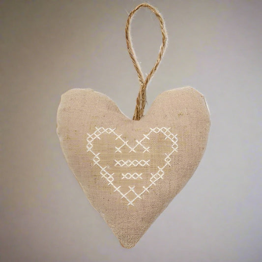 Sweet Nordic design natural Fabric Heart- Perfect for Decor, Crafts, and More!