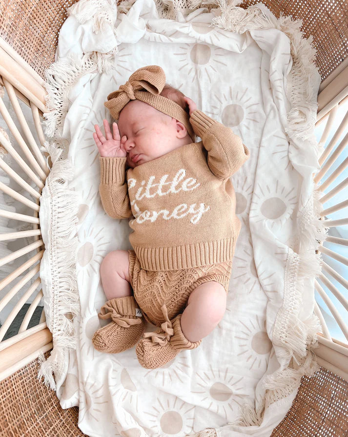 Fringed Swaddle Sun design Blanket