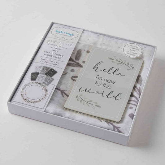 Baby Milestone Muslin Blanket and Photo Card Set – Capture Precious First Moments