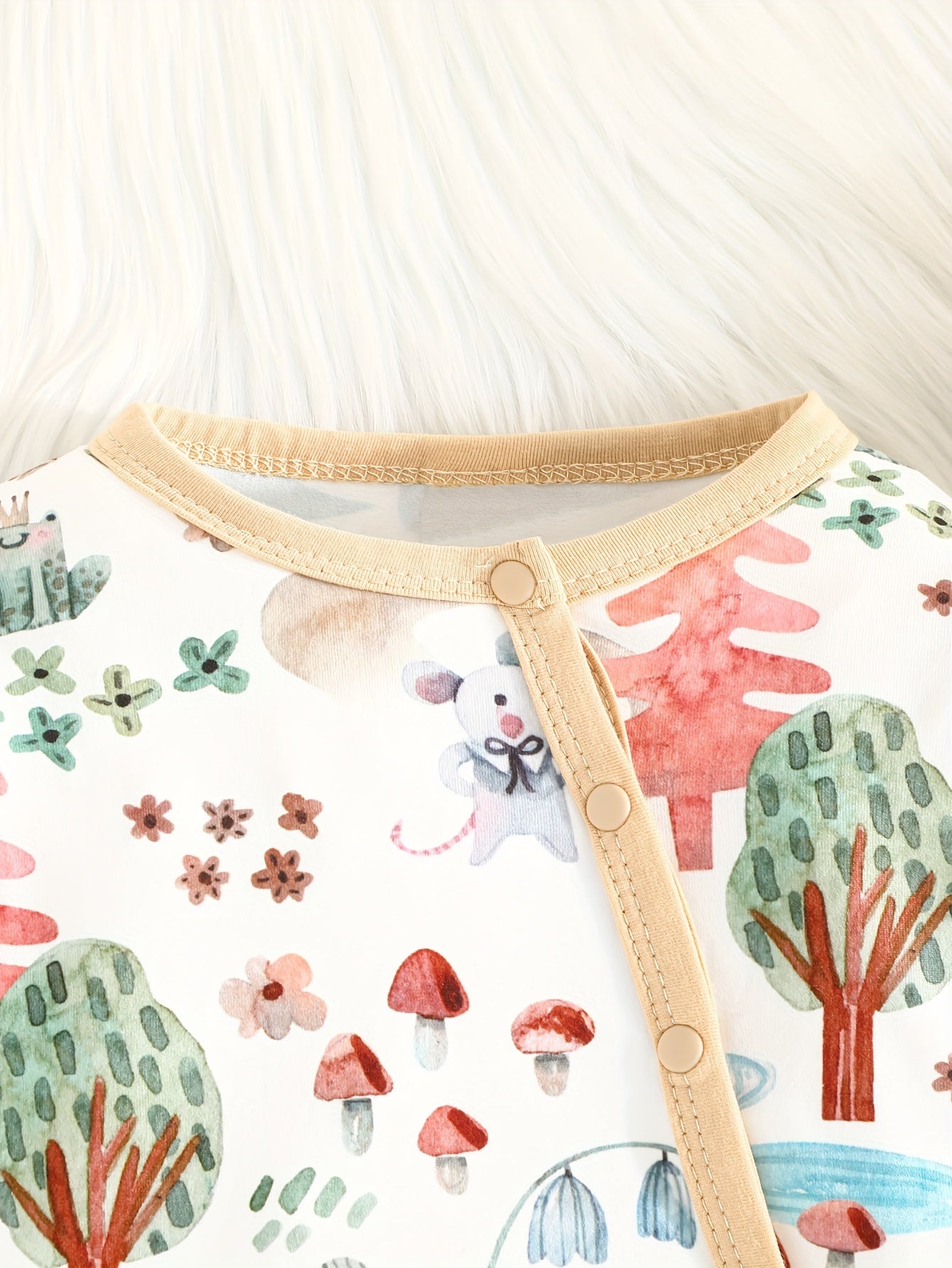 Baby Boy's Sweet Watercolour Mushroom Print Bodysuit