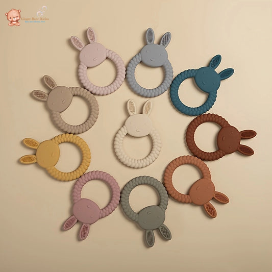 Silicone Teether Toy for Babies - Healthy Cartoon Rabbit Design - Food Grade - 0-3 Years